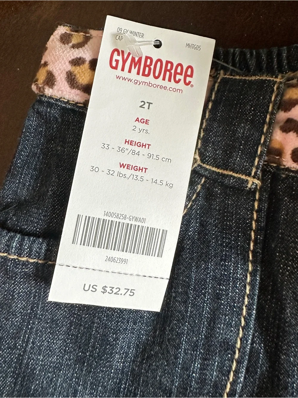 NWT Gymboree Kitty Glamour Denim Jeans, Size 2T